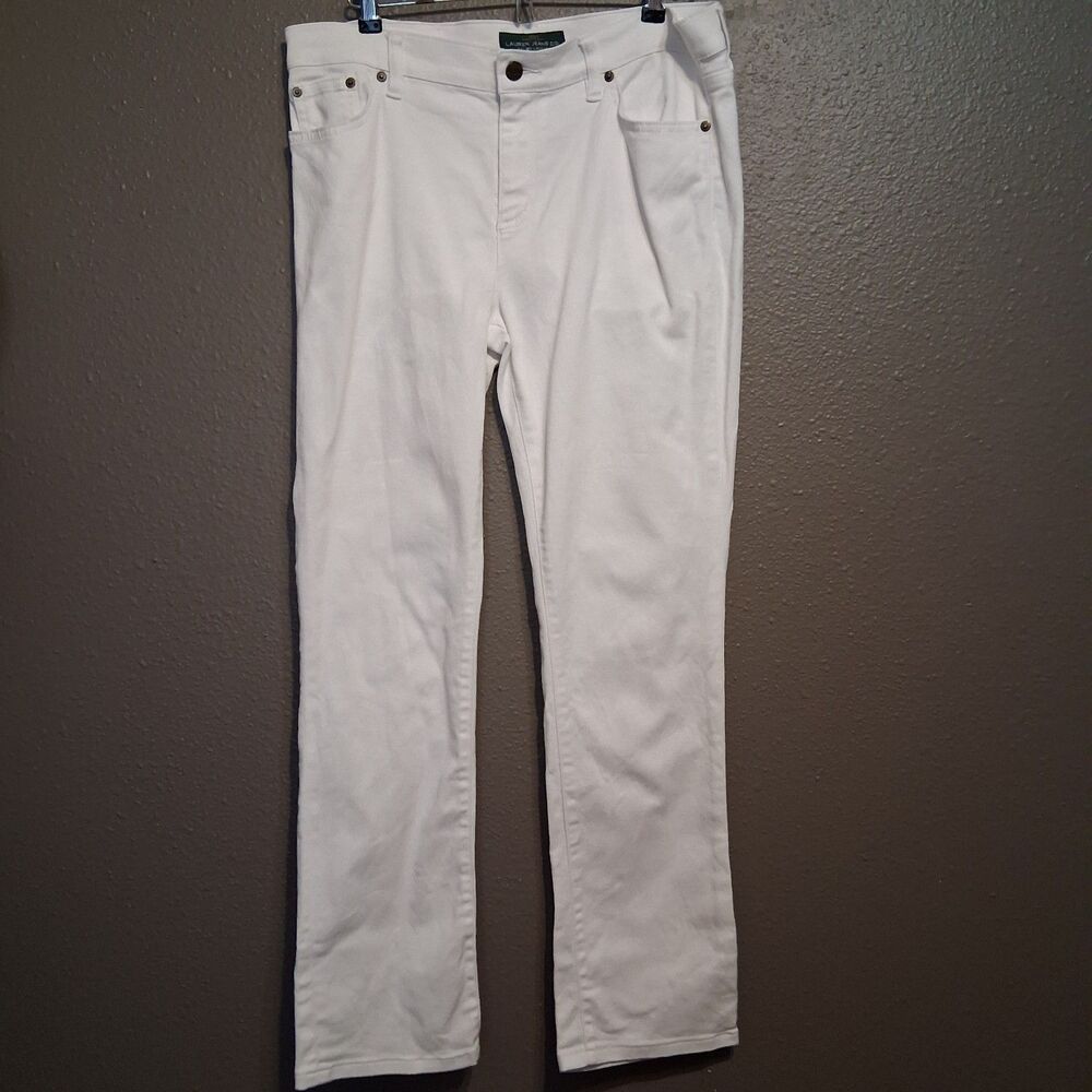 Lauren Jeans Co. Ralph Lauren 10 Jeans White Classic Straight Leg Preppy Coastal